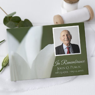 Livre D'or Tulipe blanche sur Green Celebration of Life Memor