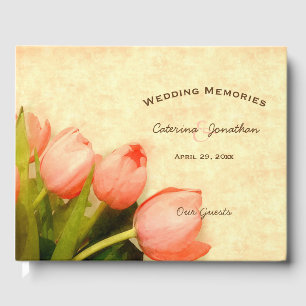 Livre D'or Tulipes roses mariages souvenirs