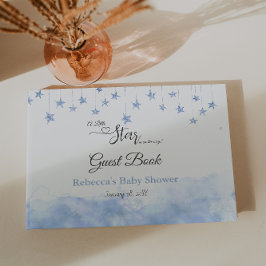 Livre D'or Twinkle Little Star Blue Clouds Boy Baby Shower
