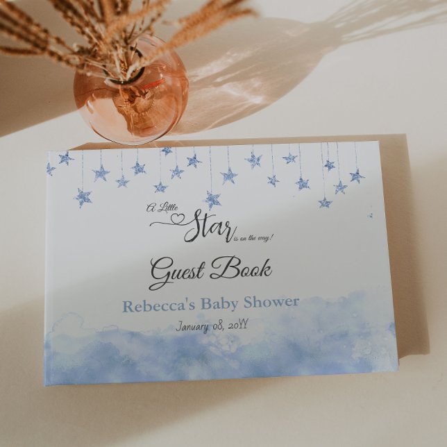Livre D'or Twinkle Little Star Blue Clouds Boy Baby Shower (Créateur téléchargé)