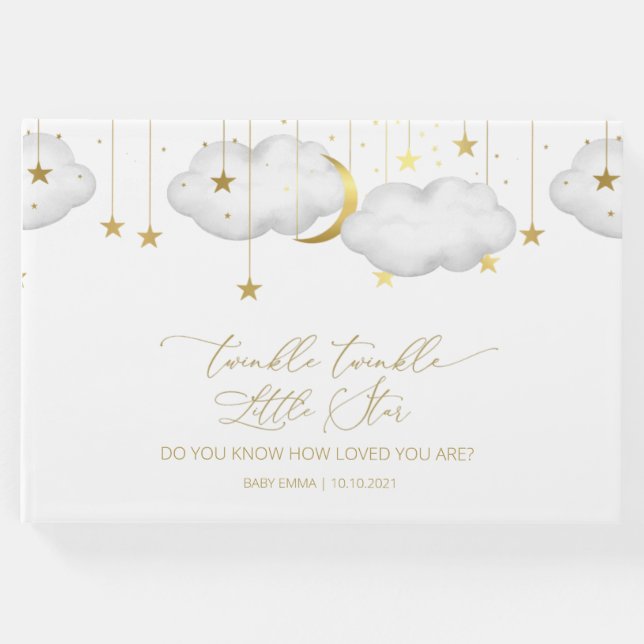 Livre D'or Twinkle Twinkle Little Star Guestbook, Moon Clouds (Devant)