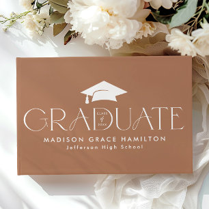 Livre D'or Typographie moderne Brown Clay Photo Graduation
