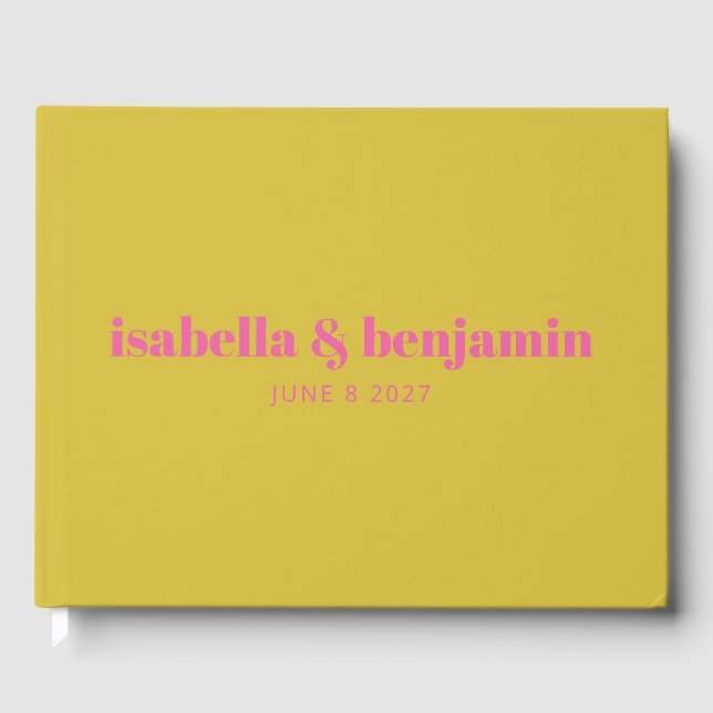 Livre D'or Typographie moderne en gras Mariage rose vif (Recto)