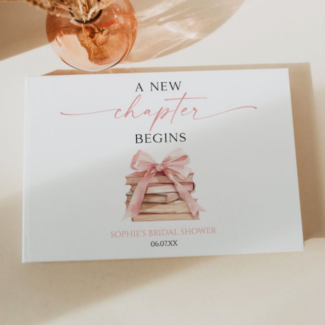 Livre D'or Un Nouveau Chapitre Commence Livres à Ruban Rose S (Créateur téléchargé)