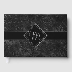 Livre D'or Velvety Onyx Damask Black Vampy Grunge personnal