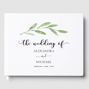 Livre D'or Verdure Rustique Simple Elégant Mariage d'aquarell