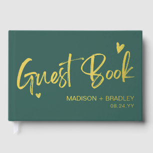 Livre D'or Véritable Foil Gold Calligraphie Script Mariage mo