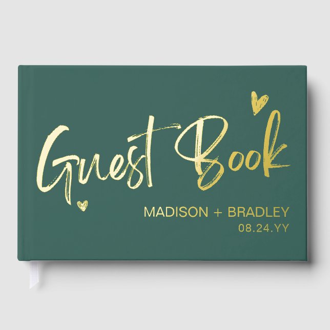 Livre D'or Véritable Foil Gold Calligraphie Script Mariage mo (Recto)