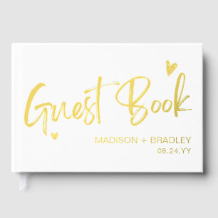 Livre D'or Véritable Foil Gold Calligraphie Script Mariage mo