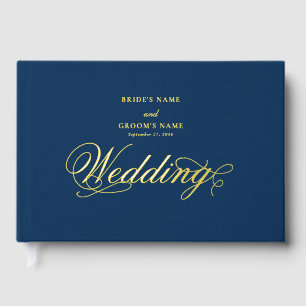 Livre D'or Véritable Gold Foil Élégant Classy Luxury Blue Mar