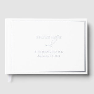 Livre D'or Véritable huile d'argent Mariage blanc moderne
