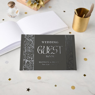 Livre D'or Véritable huile Vintage Floral Black Olive Mariage