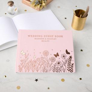Livre D'or Véritable Mariage floral élégant