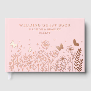 Livre D'or Véritable Mariage floral élégant