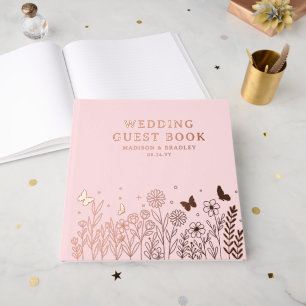 Livre D'or Véritable Mariage floral élégant