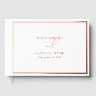 Livre D'or Véritable Rose Gold Foil Moderne Mariage blanc