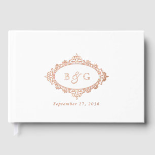Livre D'or Véritable Rose Gold Foil Wreath Elegant Mariage bl