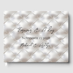 Livre D'or Verre romantique Blanc Faux Mariage en cuir