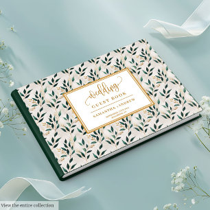 Livre d'or vert de forêt mariage