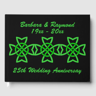Livre D'or Vibrant Anniversaire Vert Irlandais Celtic Knots n