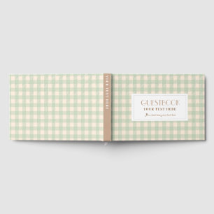 Livre D'or Vichy vert sauge jaune pâle vert clair