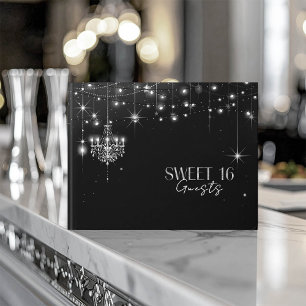 Livre D'or Vieux Hollywood B & W Chandeliers Sweet 16 ID1108
