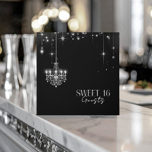 Livre D'or Vieux Hollywood B & W Chandeliers Sweet 16 ID1108
