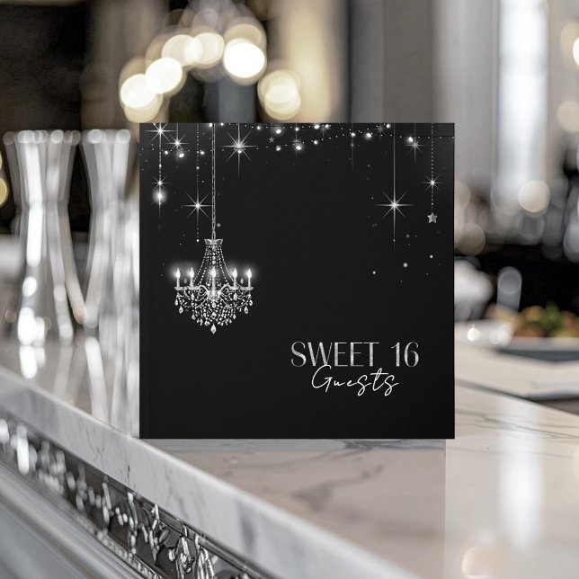 Livre D'or Vieux Hollywood B & W Chandeliers Sweet 16 ID1108 (Créateur téléchargé)