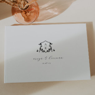 Livre D'or Vins intemporels Crête noire Mariage Monogramme