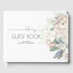 Livre D'or Vintage Fleurs blanches Mariage de verdure