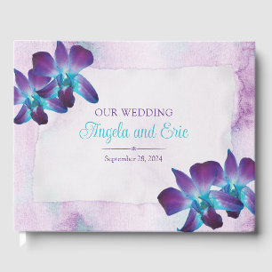 Livre D'or Violet Turquoise Bleu Dendrobium Mariage orchidée