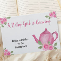 Voeux et conseils Baby shower de fille en théière