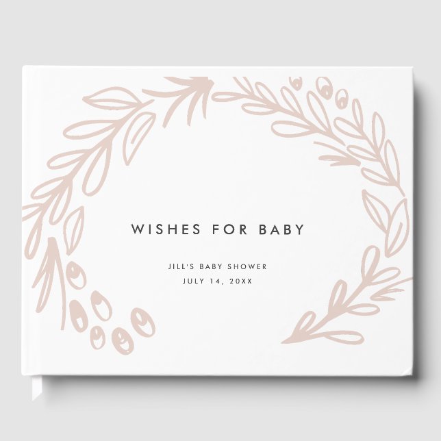 Livre D'or Voeux Floraux rose pour bébé (Recto)
