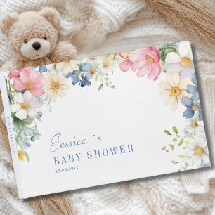 Livre D'or Voeux pour bébé! Fleur sauvage, Baby shower