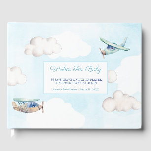 Livre D'or Voeux Pour Bébé Toy Avions Nuages Baby shower