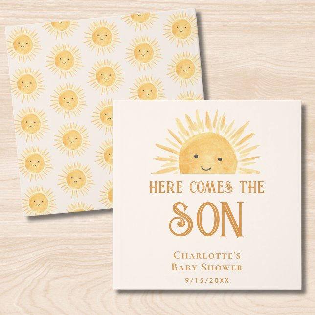 Livre D'or Voici le Baby shower Son Jaune soleil (Créateur téléchargé)