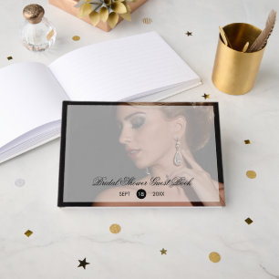 Livre D'or Voile Superposé Moderne Noir pour Mariage