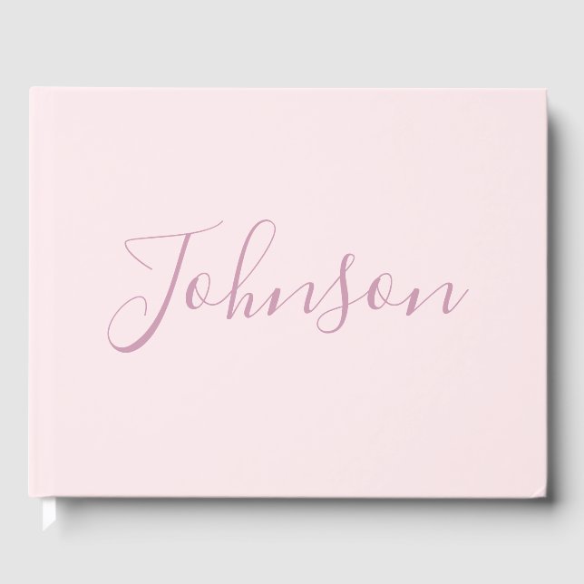 Livre D'or Votre texte | Élégant Script & Soft Blush Rose (Recto)