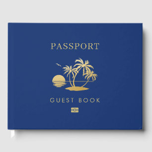Livre D'or Voyage Thème Plage Mariage Passeport Photo