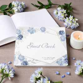 Livre D'or Watercolor Light Blue Floral Wedding