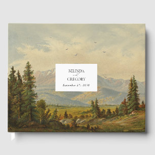 Livre D'or Watercolor Pine Tree Forest Mounts Mariage