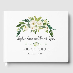 Livre D'or Wedding planner floral à floraison blanche moderne