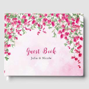 Livre D'or Wedding shower forestier tropical des Bougainvilli
