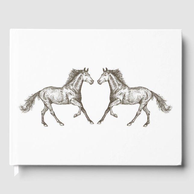 Livre D'or Western Mariage Horse équestre Rustique Brown (Recto)