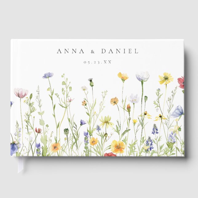 Livre D'or Whimsical Rustic Fleur sauvage Mariage (Recto)