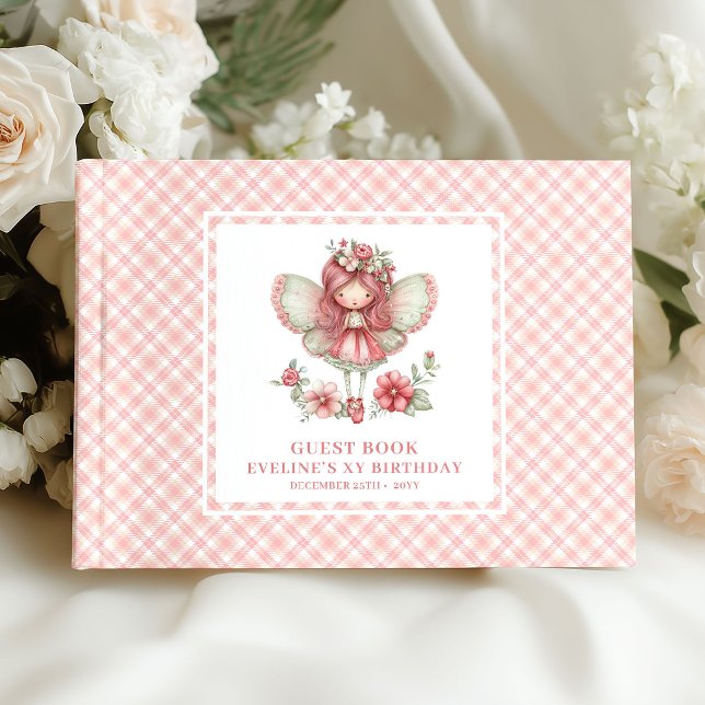Livre D'or Whimsy Fairy Girl 4th Birthday Floral Pink Guest  (Whimsy Fairy Girl 4th Birthday Floral Pink Guestbook)