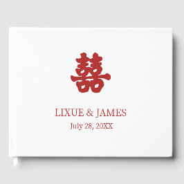 Livre D'or White Double Bonheur chinois calligraphie asiatiqu