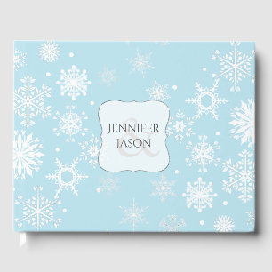 Livre D'or White Snowflakes Winter Wedding Guest Book