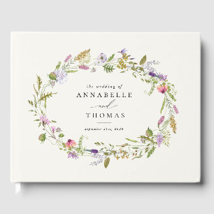 Livre D'or Wildflower Garden Wreath Greenery Wedding