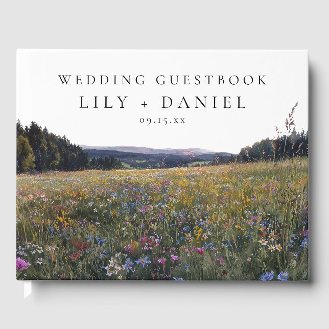 Livre D'or Wildflowers Floral Meadow Wedding Photo (Recto)
